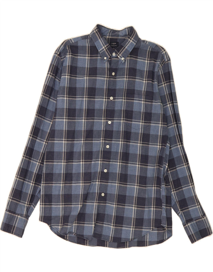 J. CREW Mens Shirt Large Blue Check Vintage J. Crew and Second-Hand J. Crew from Messina Hembry 