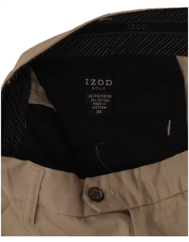 Izod muške kratke chino hlače za golf W34 veliki bež poliester