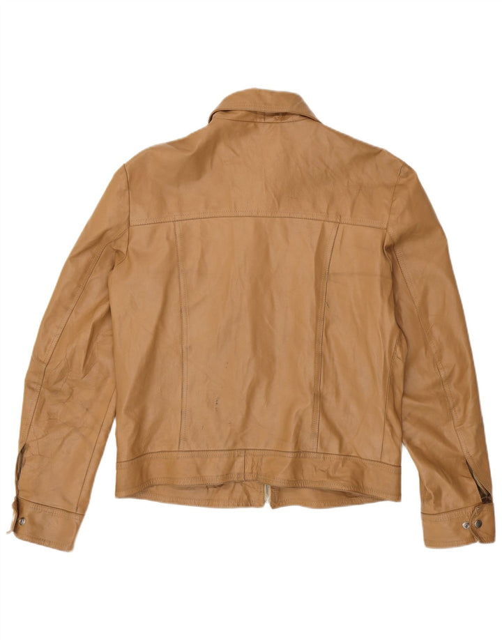 Vintage ženska kožna jakna UK 18 XL bež koža