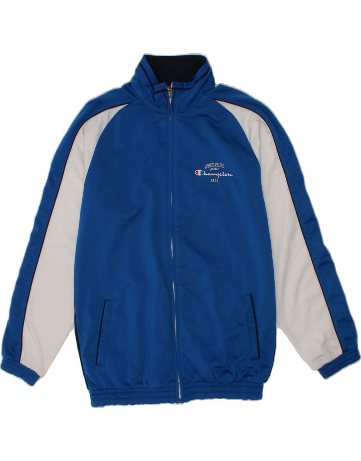 CHAMPION Boys Tracksuit Top Jacket 11-12 Years Large Blue Colourblock Vintage Champion and Second-Hand Champion from Messina Hembry 