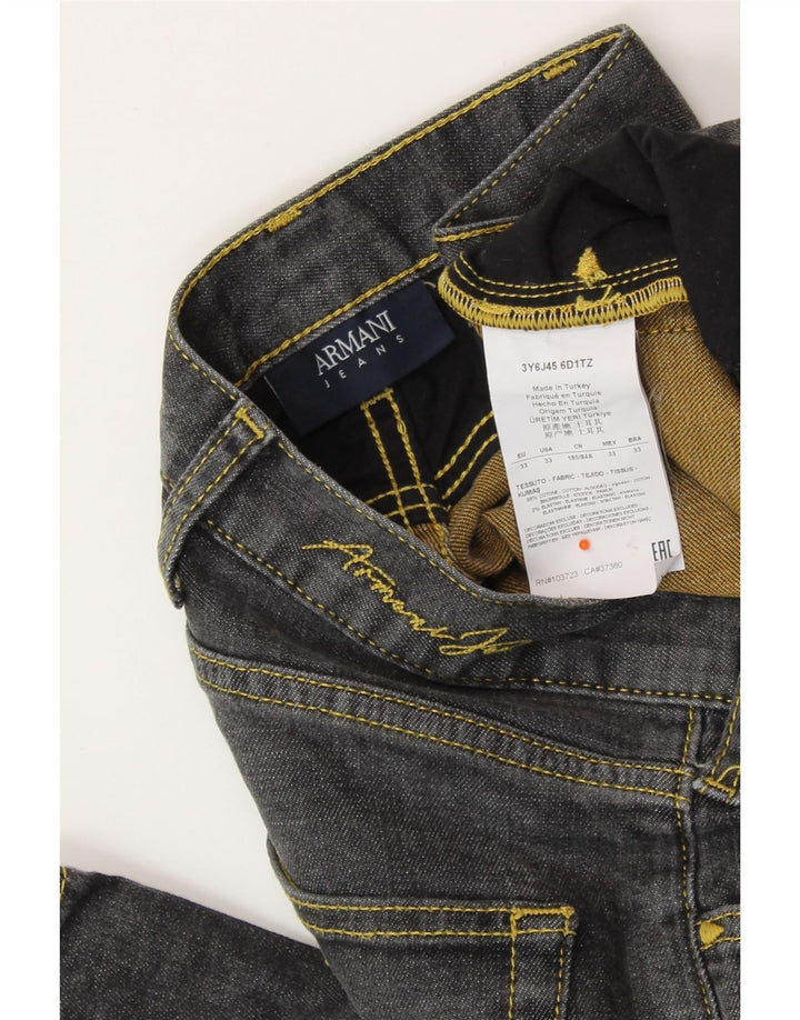 ARMANI Muške ravne traperice W33 L32 Sivi pamuk