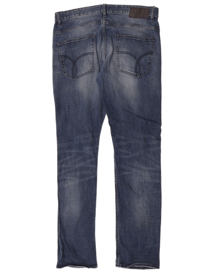 Calvin Klein Muške uske traperice W34 L34 Plavi pamuk