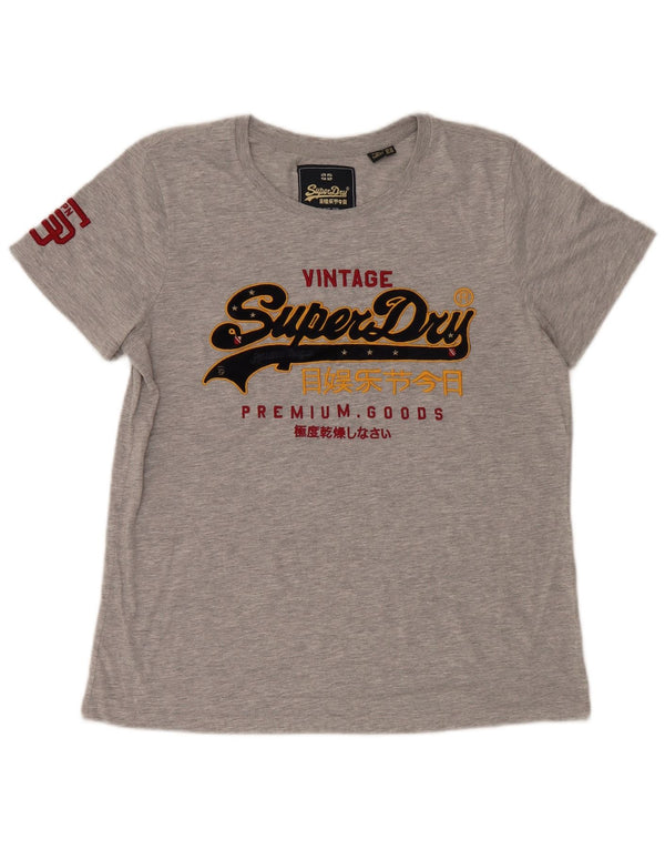 Superdry ženska majica kratkih rukava s grafičkim motivima UK 14 velika siva