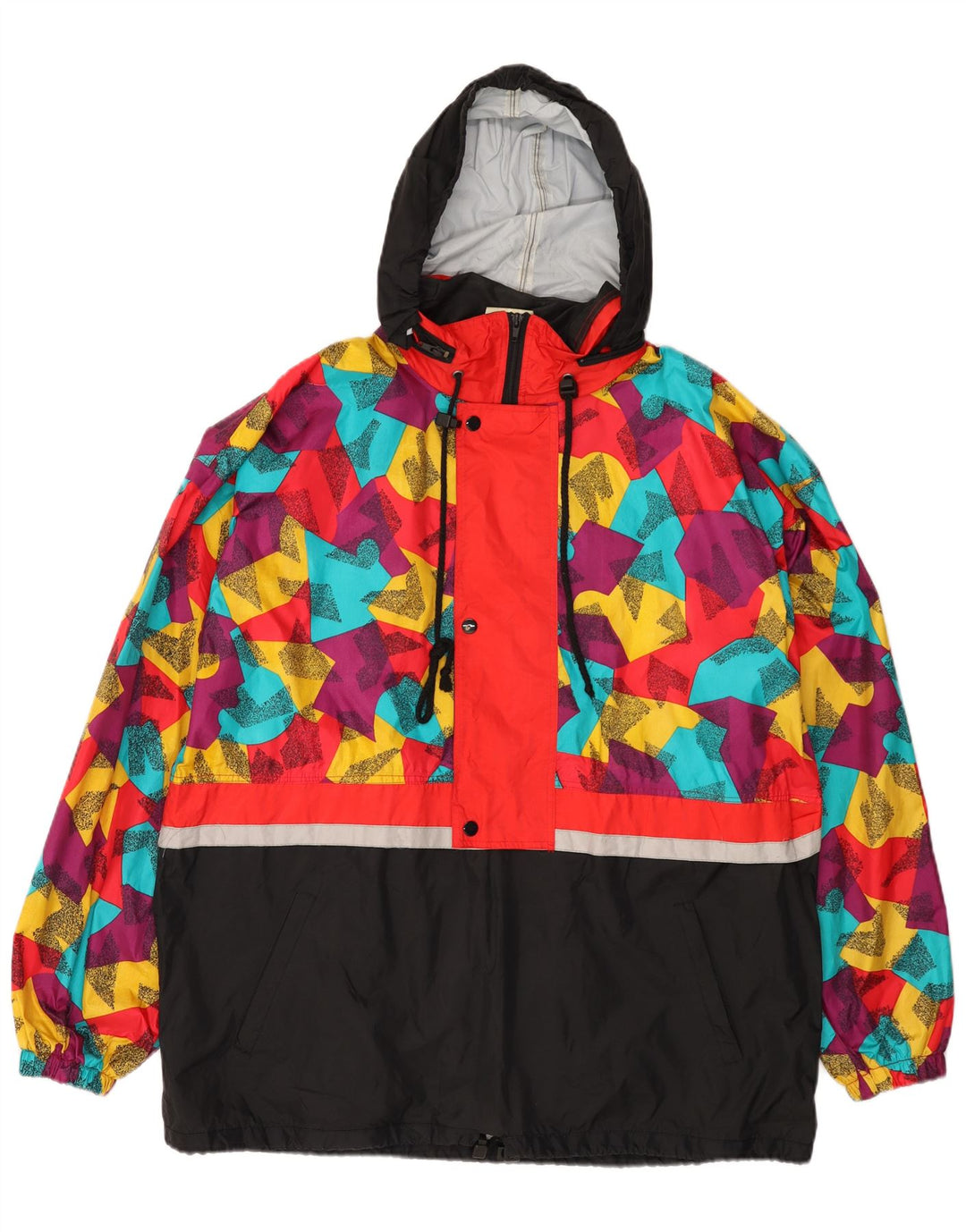 MARCEL CLAIR Muška kišna jakna s kapuljačom širokog kroja UK 38 srednje crna