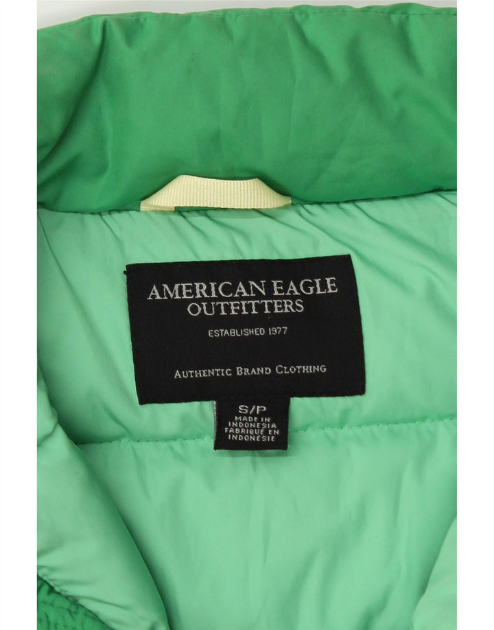 American Eagle Outfitters Ženska podstavljena jakna UK 10 Mali zeleni poliester