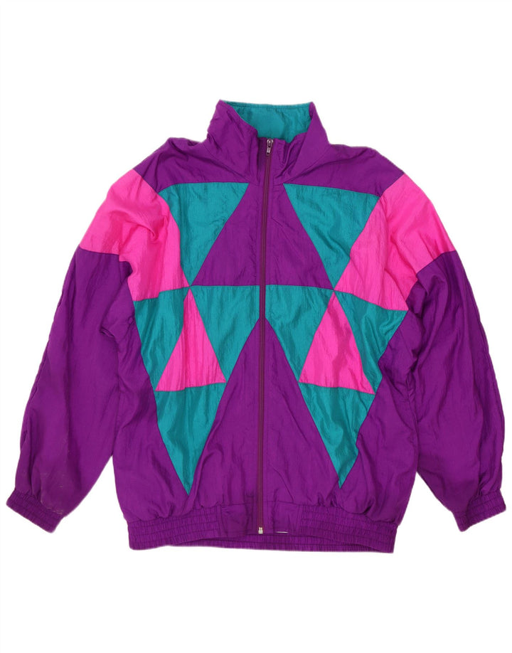 Sunterra ženska gornja jakna prevelike trenirke UK 10 Small Purple Geometric