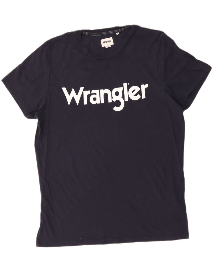 Wrangler muška grafička majica kratkih rukava srednje tamnoplavi pamuk