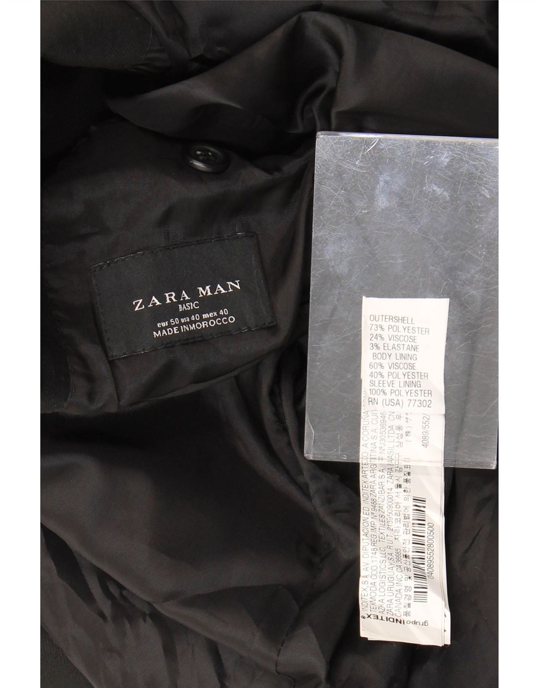 ZARA muška jakna sa 2 gumba EU 50 srednji crni poliester