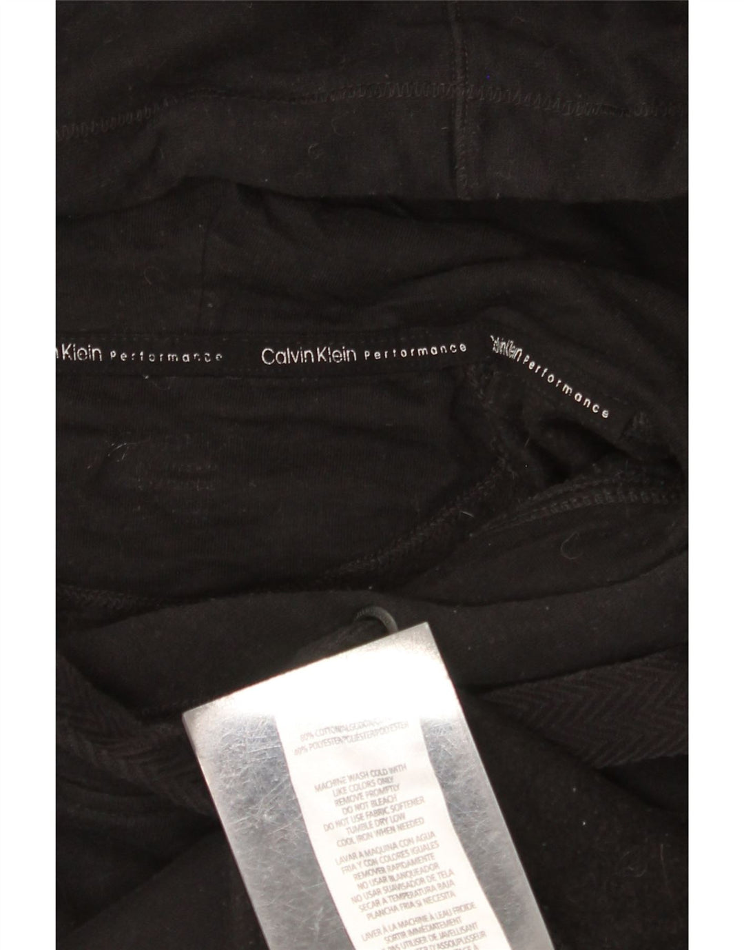 CALVIN KLEIN Ženska prevelika majica s kapuljačom s kapuljačom UK 18 XL crni pamuk