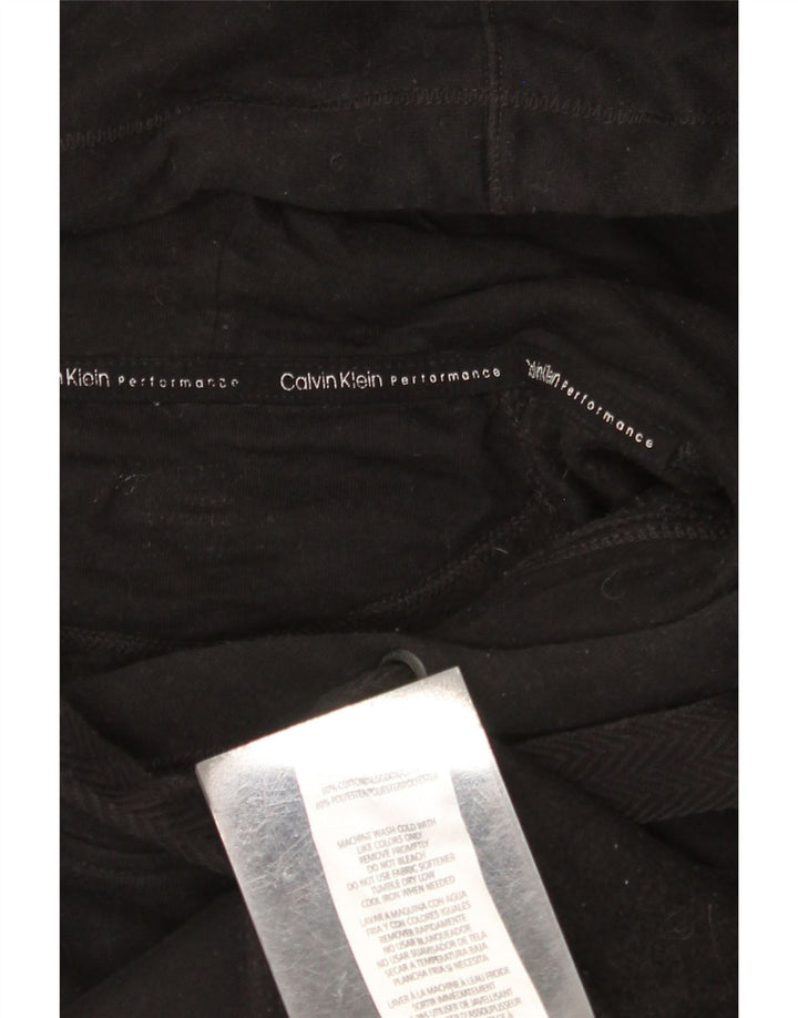 CALVIN KLEIN Ženska prevelika majica s kapuljačom s kapuljačom UK 18 XL crni pamuk