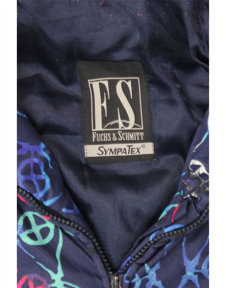 FUCHS & SCHMITT Ženska podstavljena jakna s kapuljačom UK 16 Large Navy Blue Geometric
