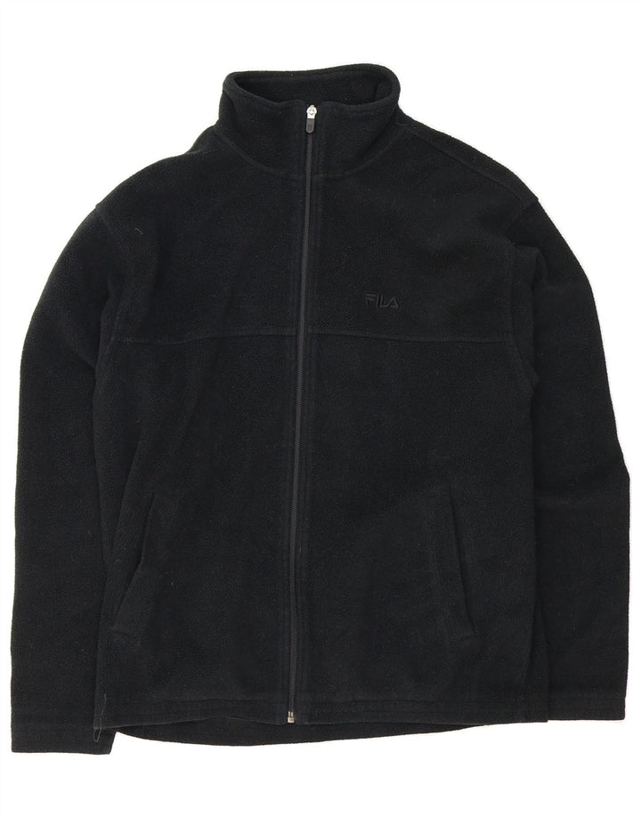 FILA Mens Fleece Jacket UK 36 Small Black Polyester Vintage Fila and Second-Hand Fila from Messina Hembry 