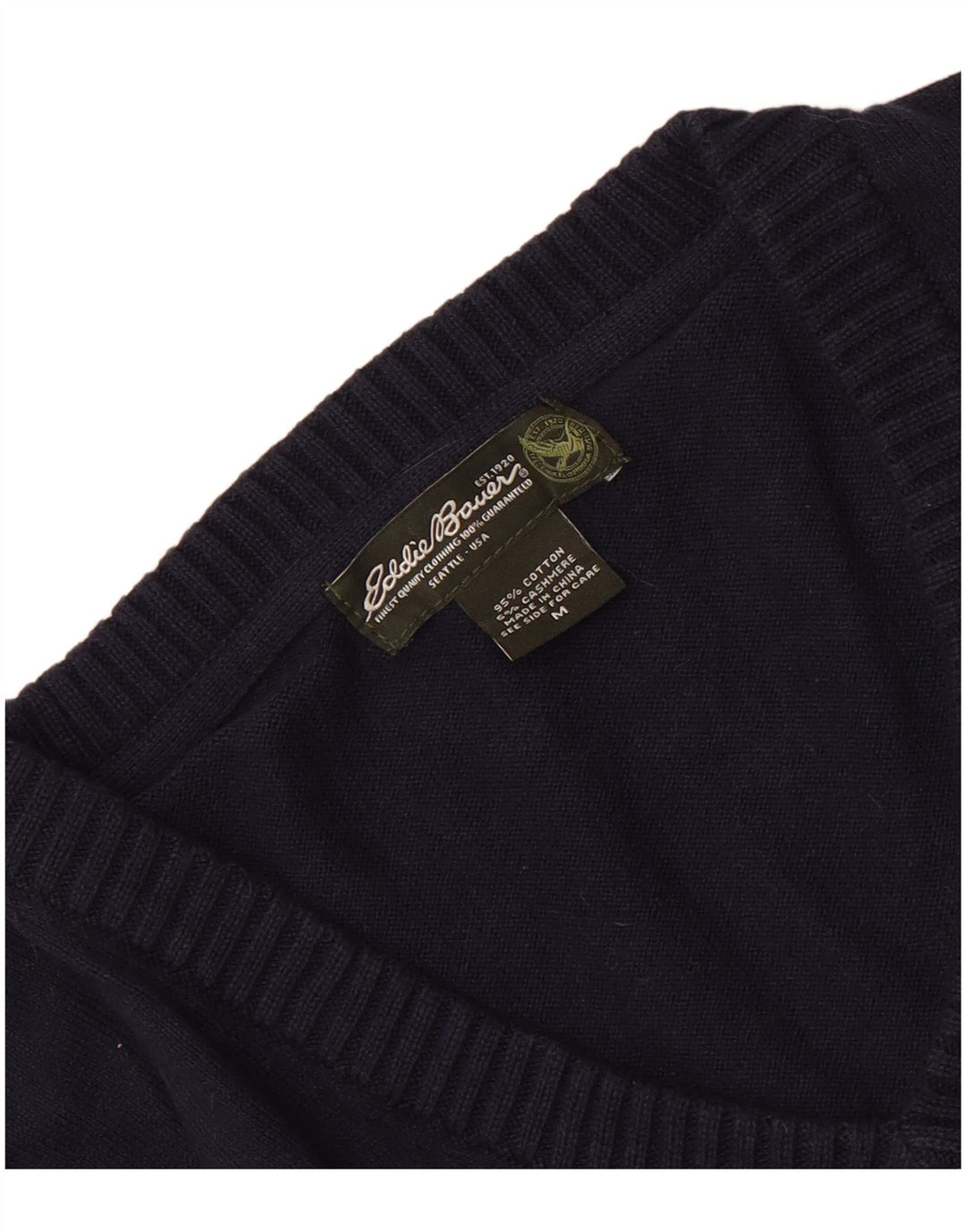 Eddie Bauer, muški džemper s V-izrezom, srednje tamnoplavi pamuk