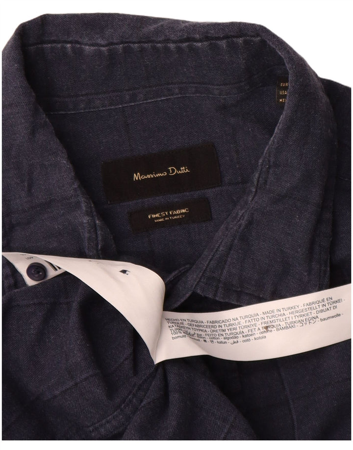 Massimo Dutti muška košulja velika tamnoplava karirana pamuk