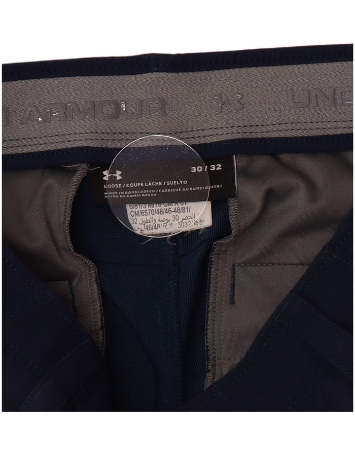 Under Armour muške ravne chino hlače W30 L32 tamnoplavi poliester