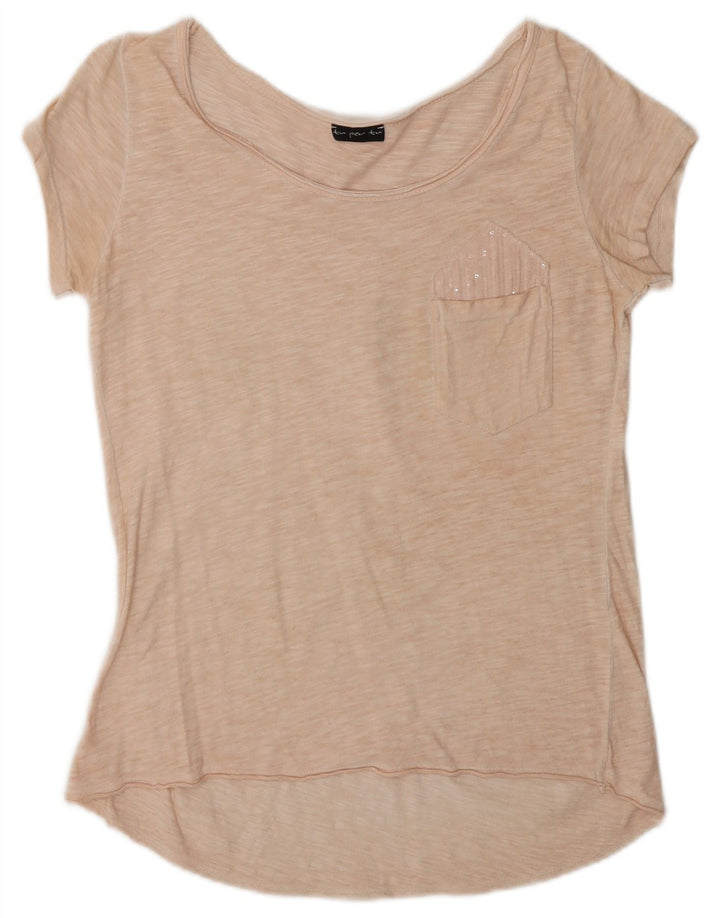 VINTAGE Womens T-Shirt Top UK 12 Medium Pink