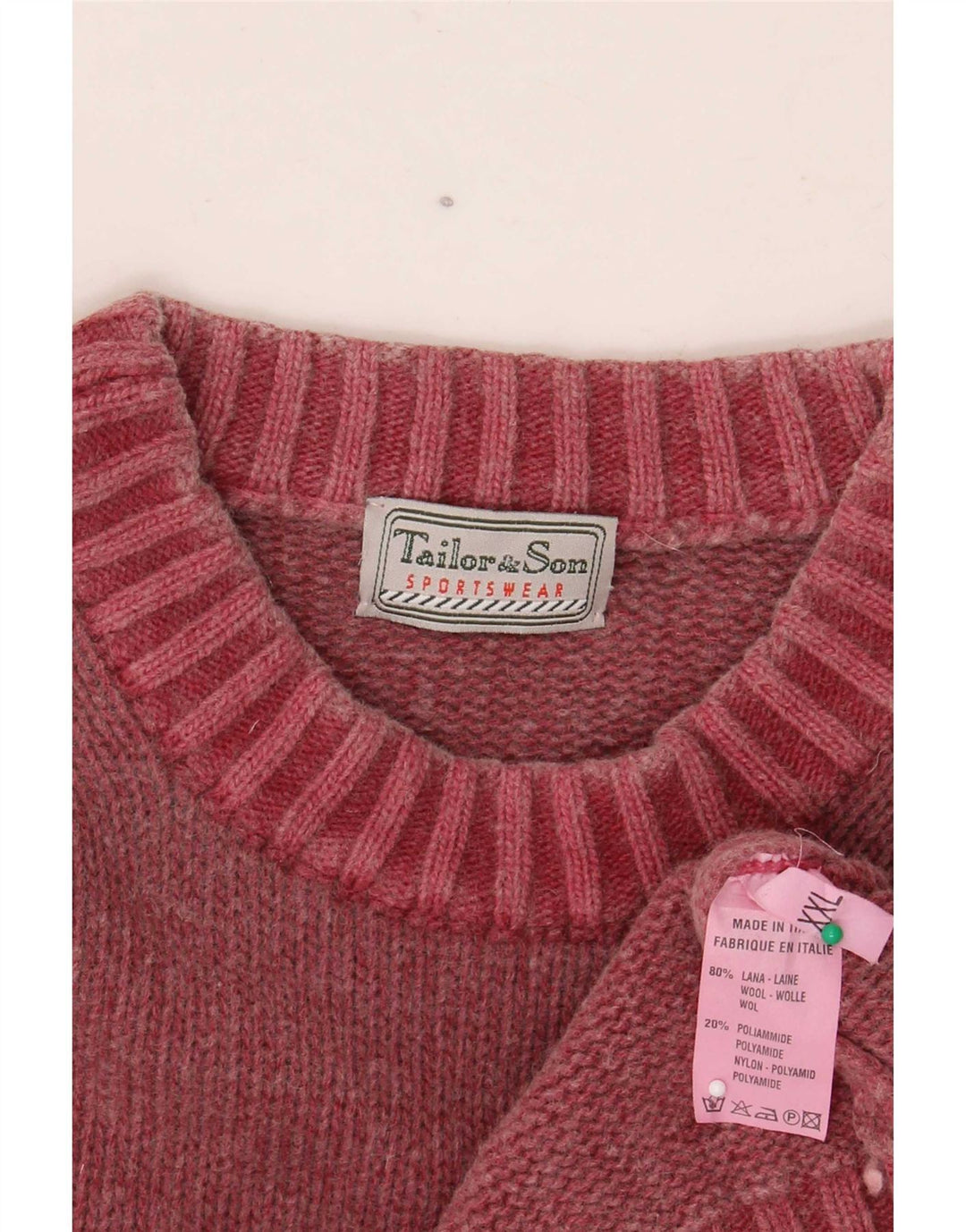 Tailor & Son muški džemper s okruglim izrezom 2XL od crvene vune