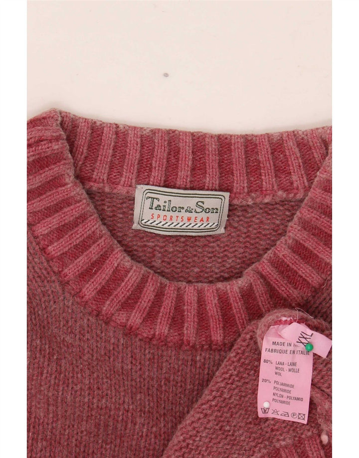 Tailor & Son muški džemper s okruglim izrezom 2XL od crvene vune