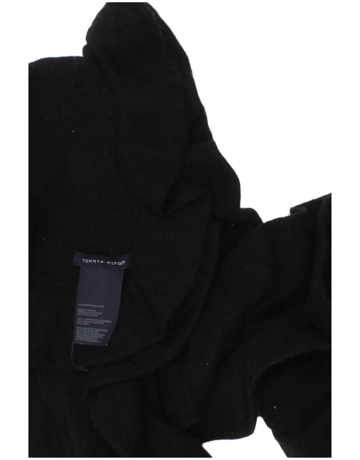 Tommy Hilfiger ženski pleteni šal s volanima jedna veličina od crnog kašmira