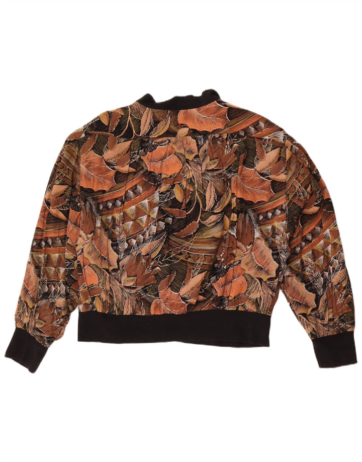 Vintage ženska bomber jakna EU 40 srednje smeđe cvjetne boje