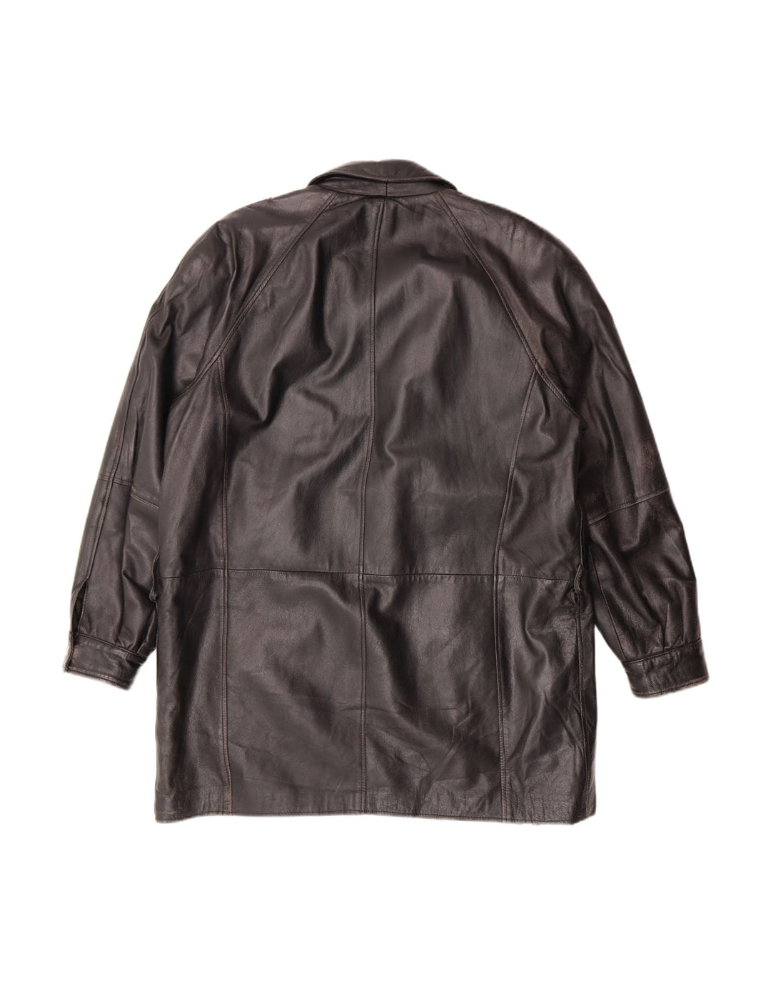 VINTAGE Mens Leather Coat IT 50 Large Black