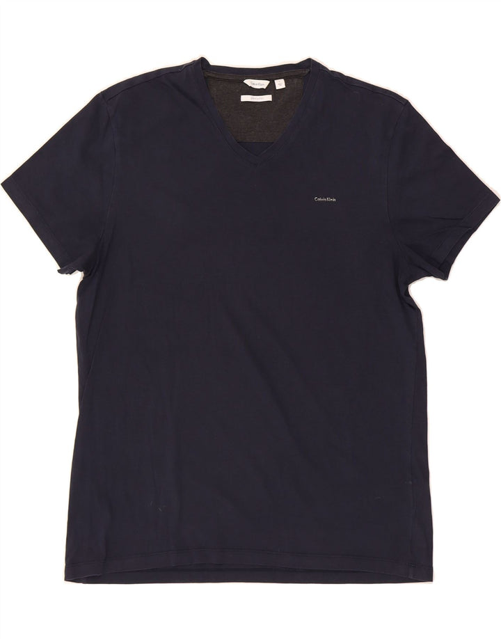 CALVIN KLEIN Mens T-Shirt Top Large Navy Blue Vintage Calvin Klein and Second-Hand Calvin Klein from Messina Hembry 