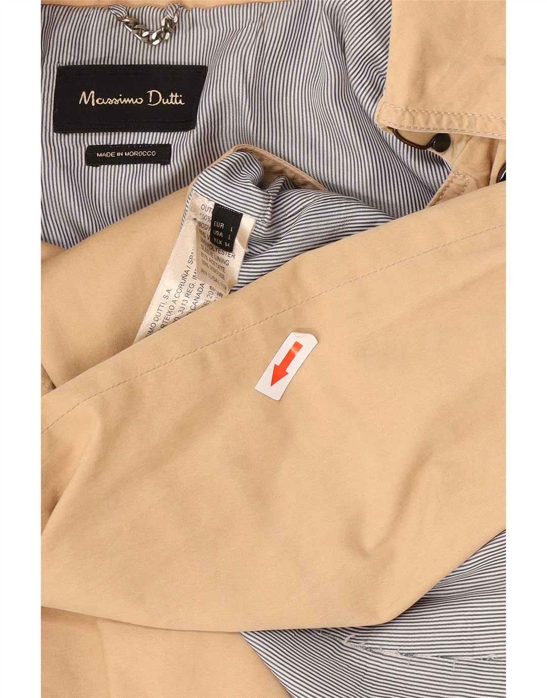 Massimo Dutti ženski trenč kaput UK 14 veliki bež pamuk