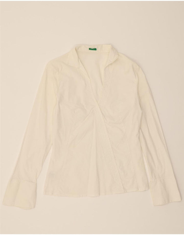 BENETTON Ženska košulja bluza UK 12 Srednje bijeli pamuk