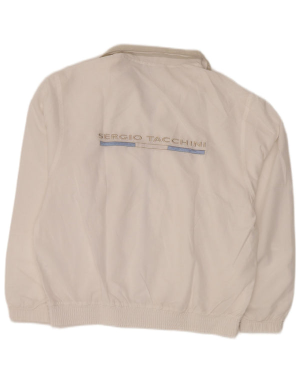 SERGIO TACCHINI Mens Graphic Tracksuit Top Jacket Small White Polyester