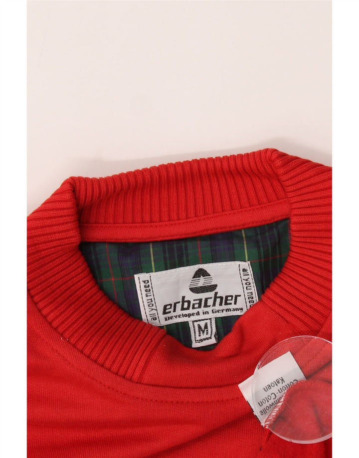 ERBACHER Mens Graphic Sweatshirt Jumper Medium Red Cotton Vintage Erbacher and Second-Hand Erbacher from Messina Hembry 