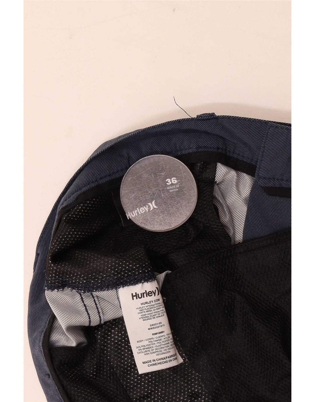 Hurley muške chino kratke hlače W36 veliki tamnoplavi najlon