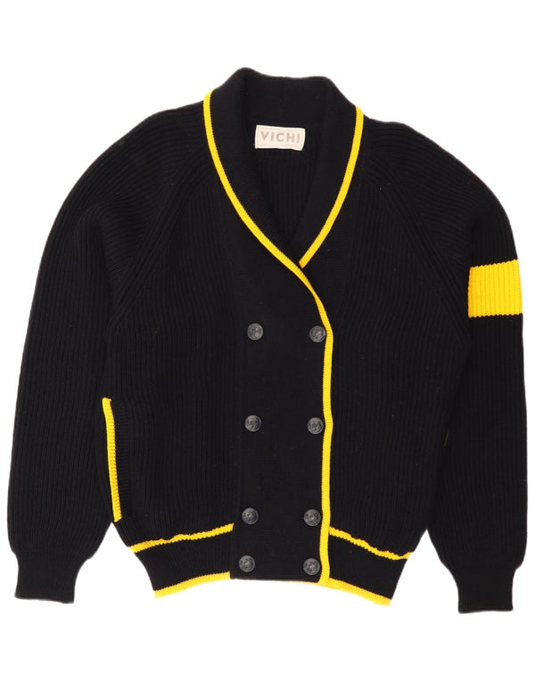 Vintage ženski kardigan džemper IT 50 XL crne vune na pruge