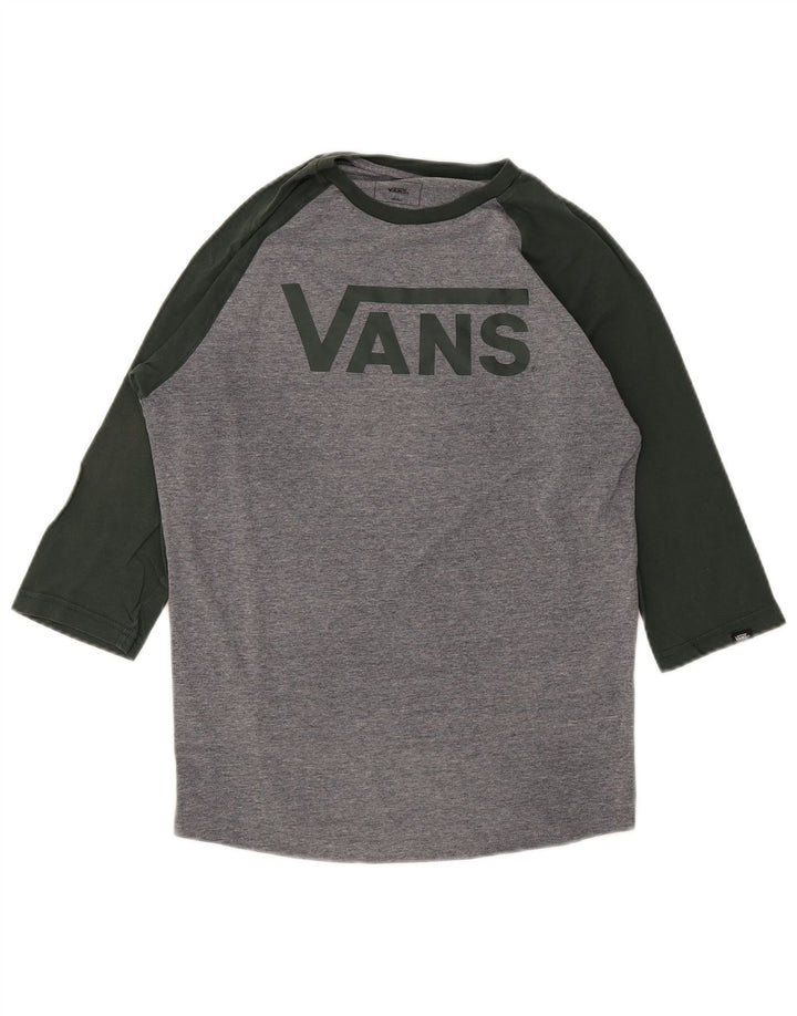 Vans Custom Fit grafički gornji dio s 3/4 rukavima mali sivi pamuk u blokovima boja