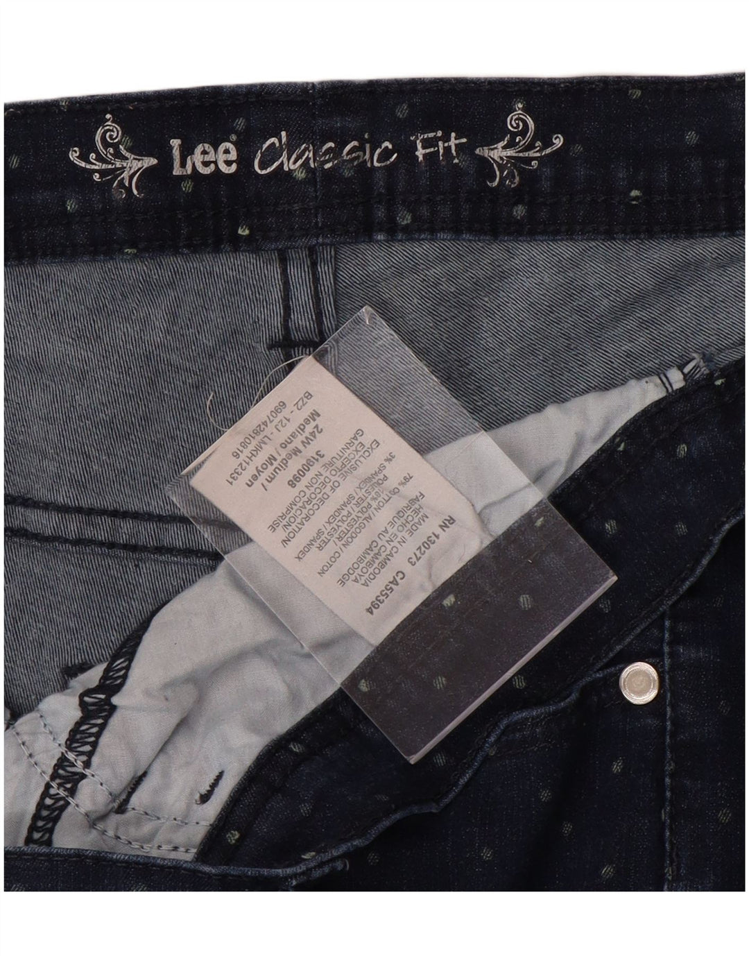 LEE Ženske Capri traperice klasičnog kroja US 24 4XL W48 L20 Pamuk na plave točke