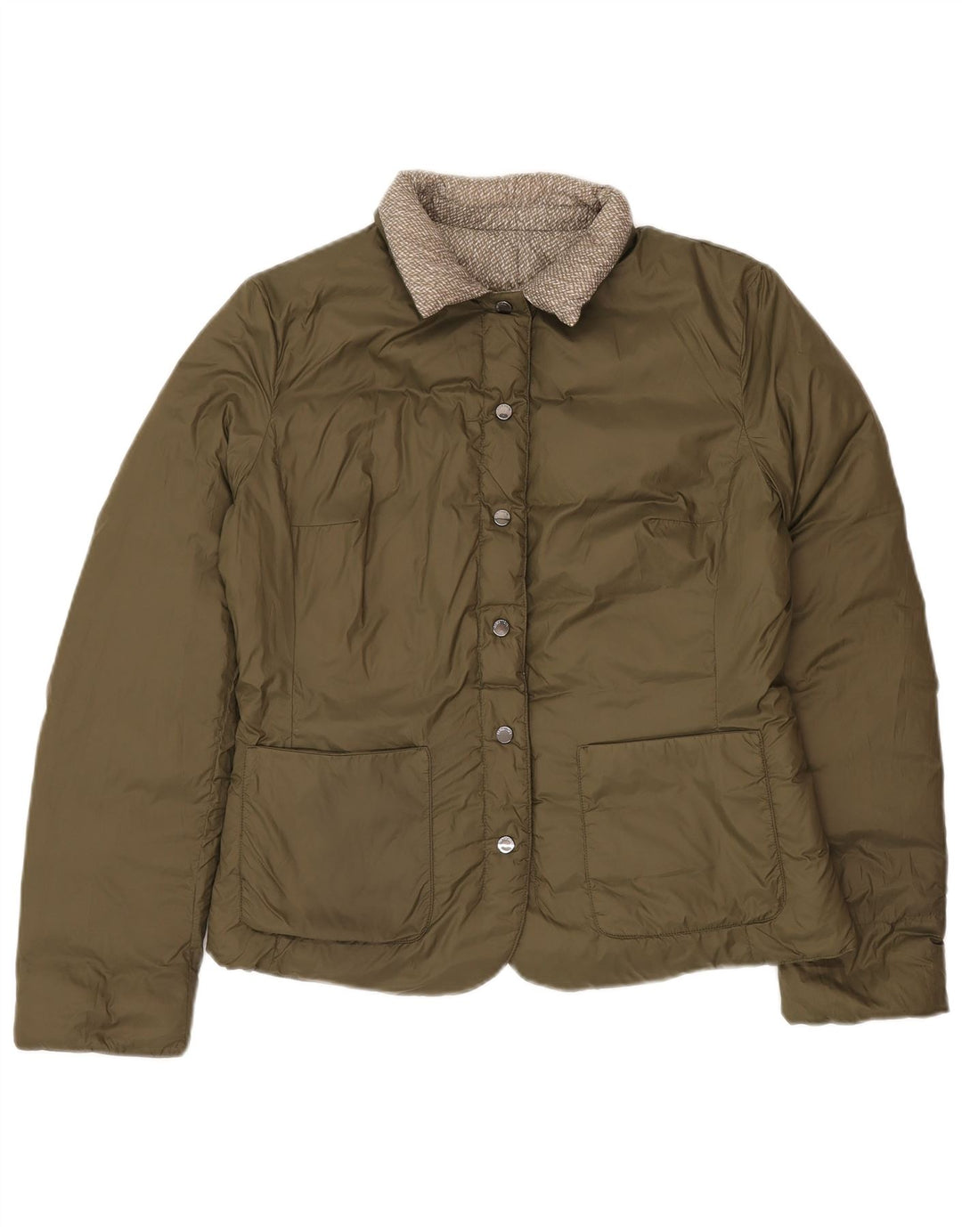 Benetton ženska dvostruka podstavljena jakna UK 16 veliki zeleni poliamid