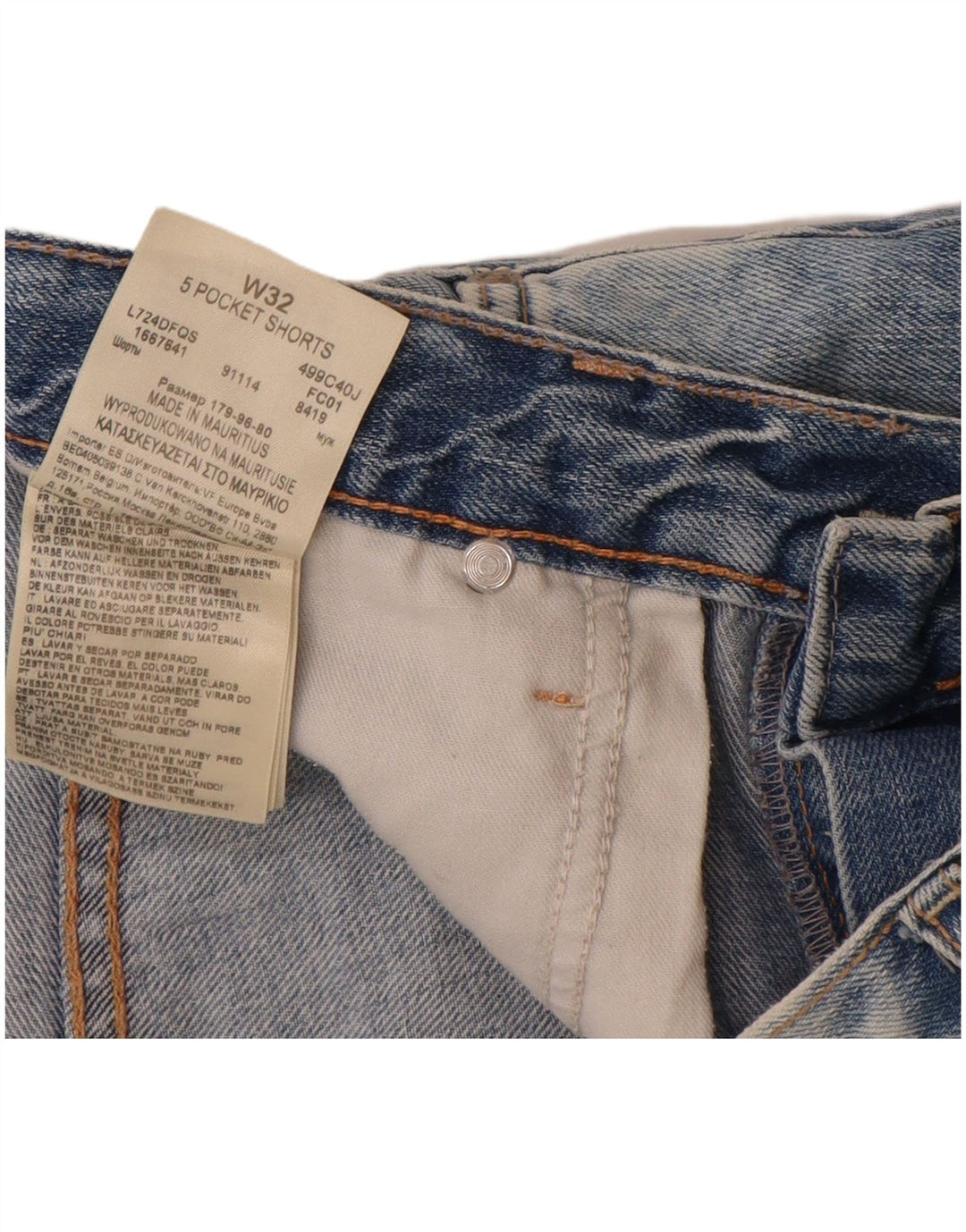 Lee muške traper kratke hlače W32 srednje plavi pamuk