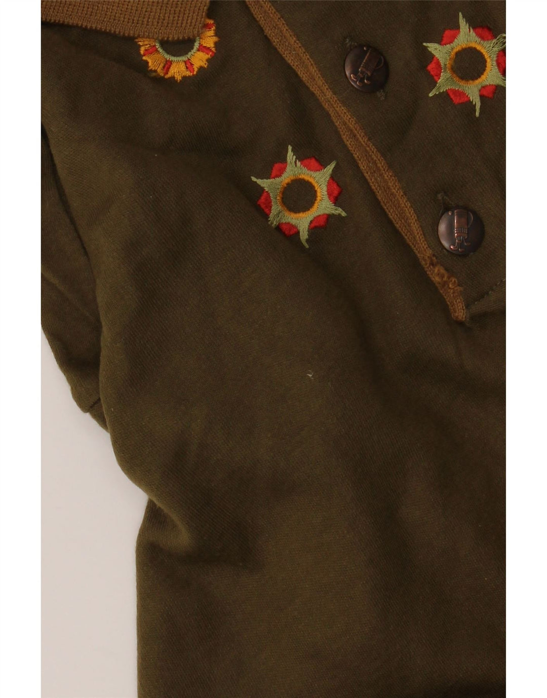 VINTAGE muški pulover s polo ovratnikom, veliki kaki akril