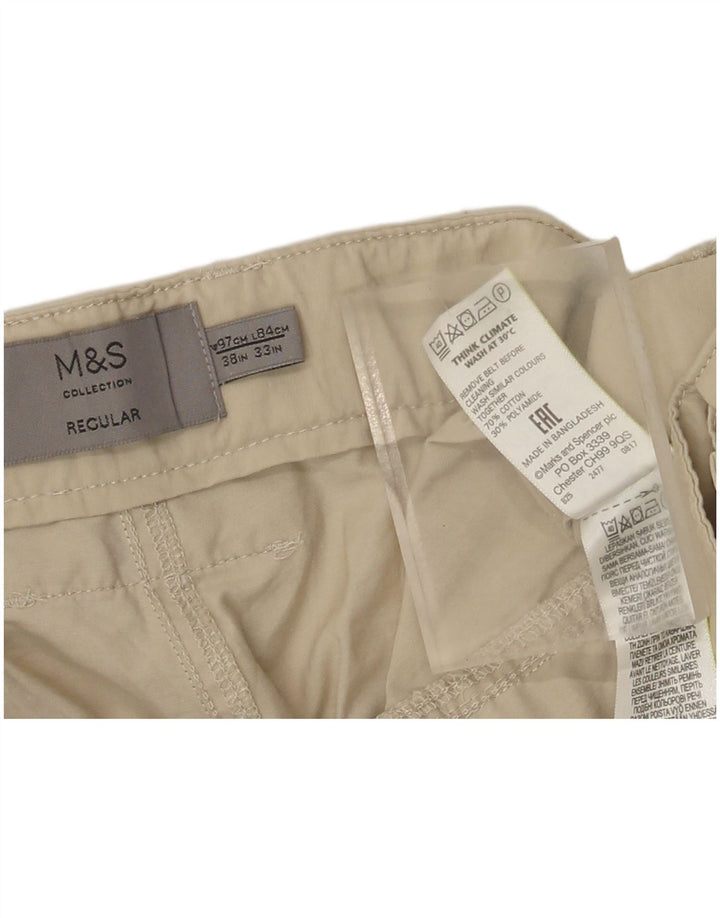 Marks & Spencer muške obične kargo hlače W38 L33 bež pamuk
