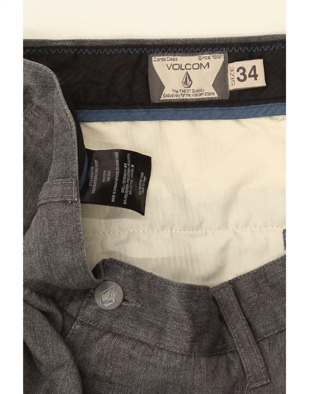 Volcom muške chino kratke hlače W34 veliki sivi flekasti pamuk