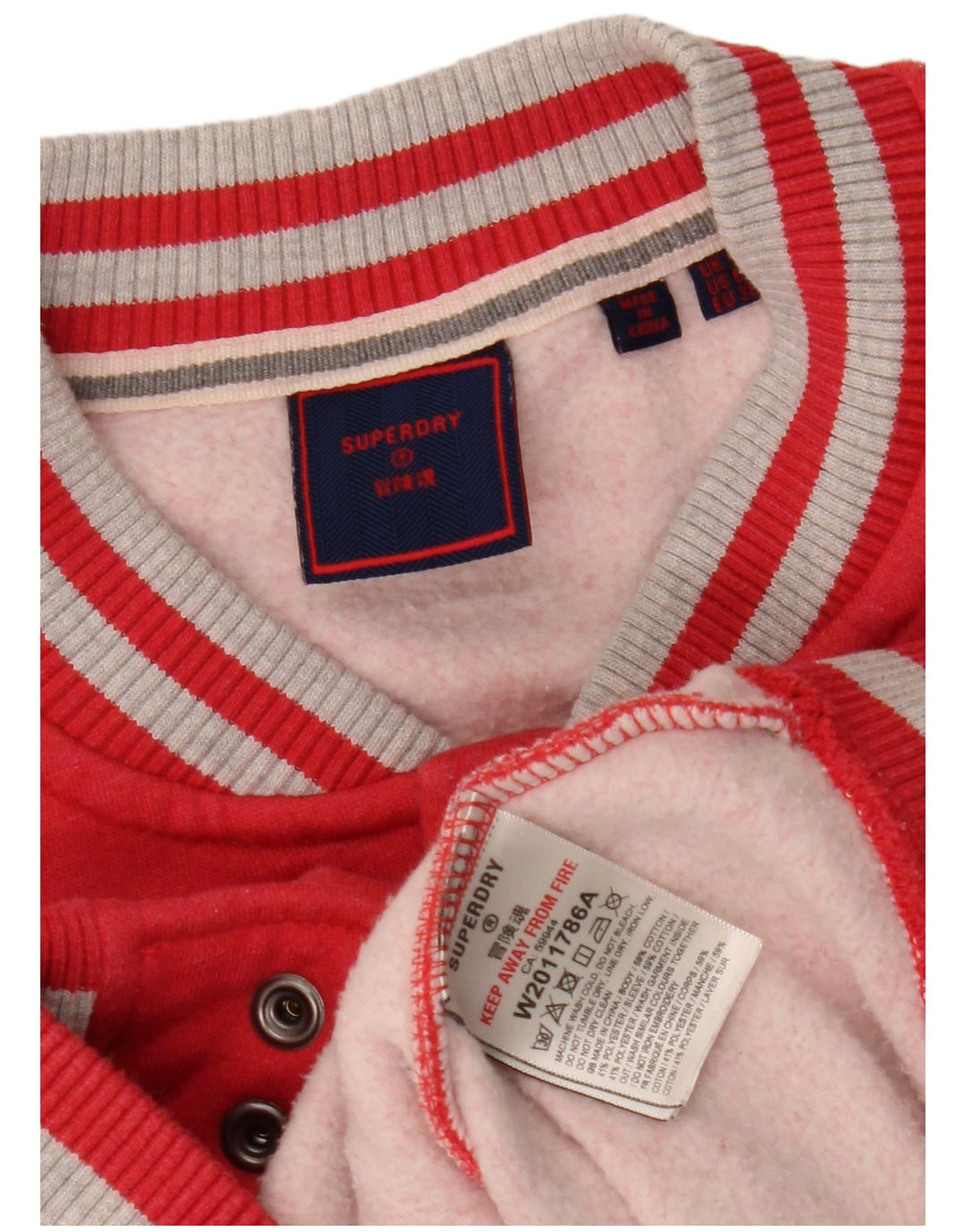 Superdry ženska sveučilišna jakna UK 10 Mali crveni pamuk u boji