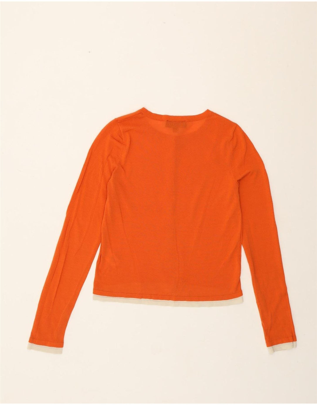 Zara ženski kratki kardigan pulover UK 10 Small Orange Colourblock Cotton