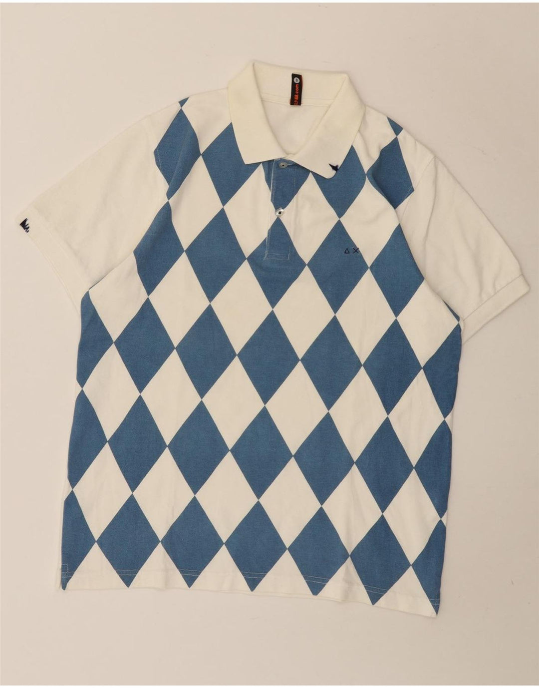 Sun68 Muška polo majica srednje bijele boje Argyle/Diamond pamuk