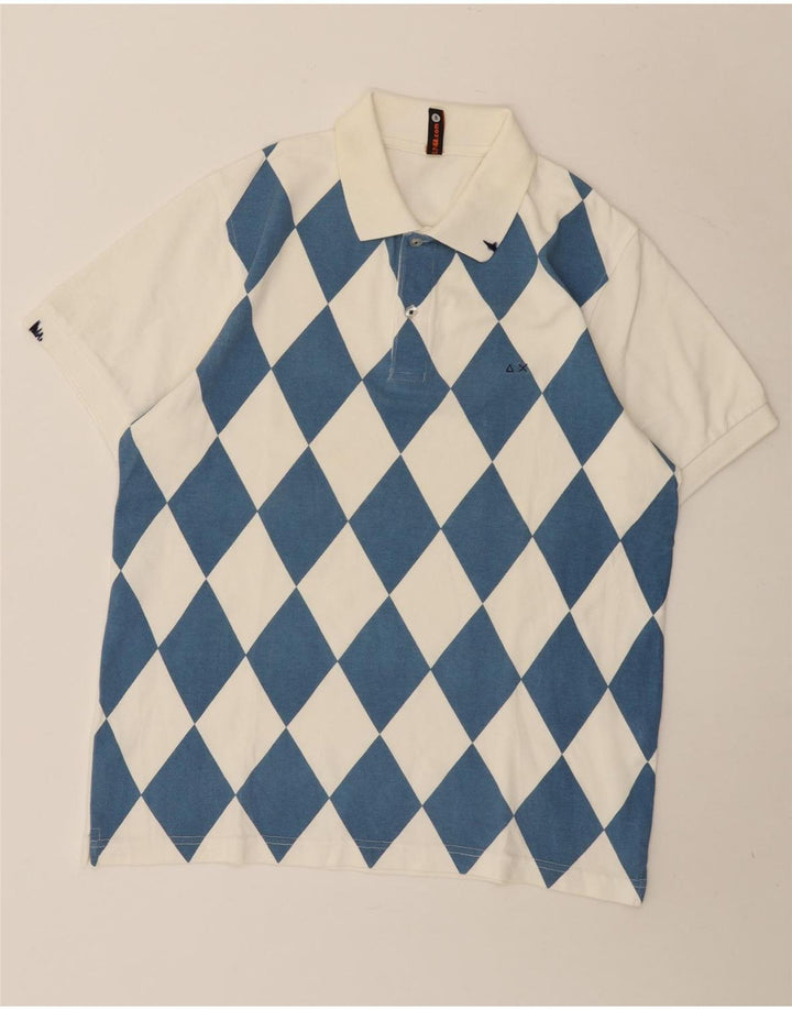 Sun68 Muška polo majica srednje bijele boje Argyle/Diamond pamuk