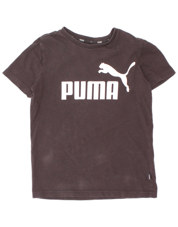 Puma Boys Graphic T-Shirt Top 9-10 Years Black Pamuk