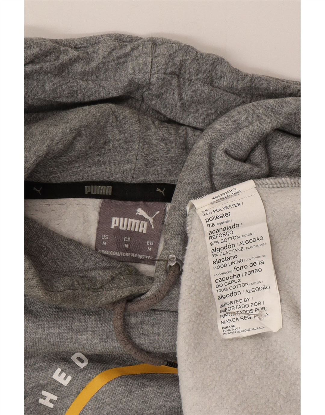 PUMA muška majica s kapuljačom s kapuljačom, srednje sivi pamuk