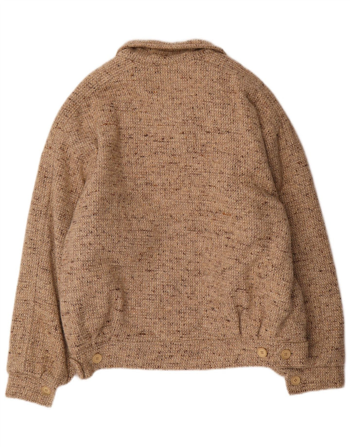 VINTAGE muška bomber jakna UK 38 srednje bež flekasta vuna