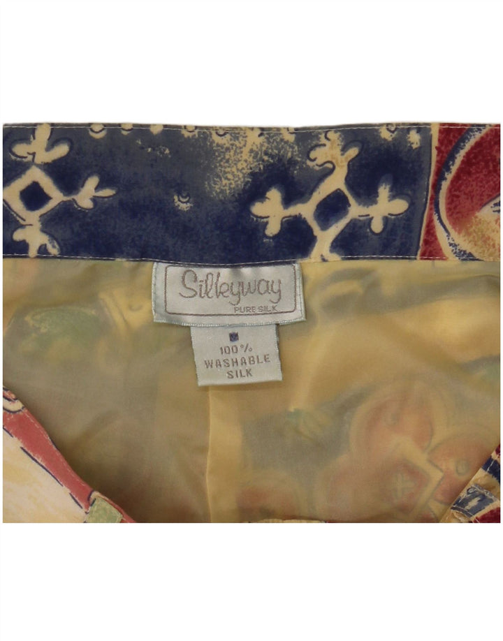 Vintage ženske kratke chino hlače s štipaljkama W28 srednje raznobojna patchwork svila