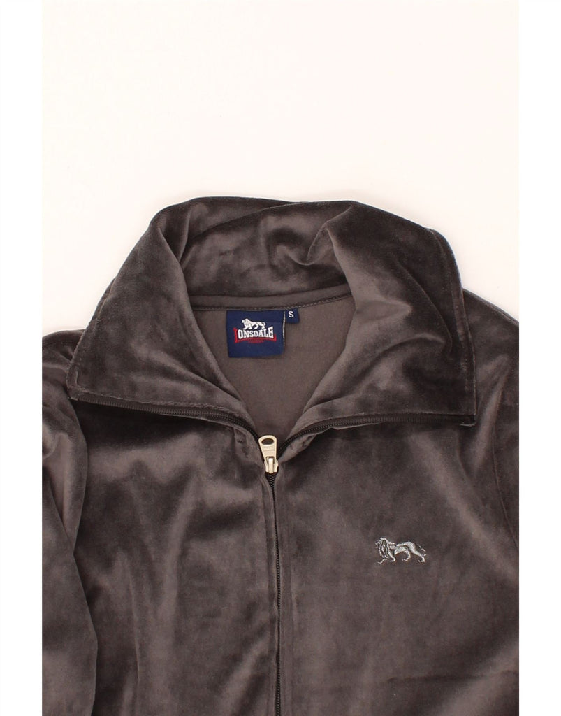 LONSDALE Womens Tracksuit Top Jacket UK 10 Small Grey Polyester Vintage Lonsdale and Second-Hand Lonsdale from Messina Hembry 