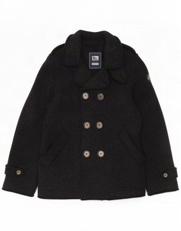 Roy Rogers Mens Pea Coat IT 48 Medium Grey Wool