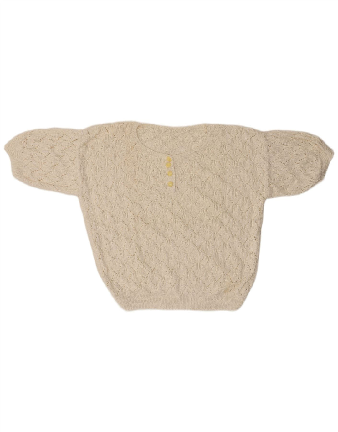 VINTAGE ženski džemper s okruglim izrezom UK 18 XL bijeli